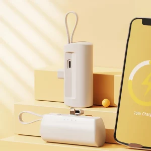 باوربانك 10000 مللي أمبير مزود بمقبسي iOS وType C بتصميم صغير وسهل الحمل