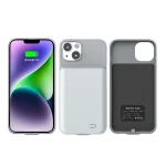 كافر جوال وباوربنك لأيفون 15 Pro Max بسعة 6800mAh مع شاشة LED وحماية للهاتف