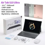 تابلت AirTab S10 Ultra بشاشة 10.1 بوصة مع كيبورد مغناطيسي وماوس لاسلكي وقلم لمس