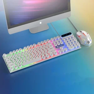 المكتب القيمنج المتكامل مع ماوس جيمنج وكيبورد وماوس باد مزود بشاحن لاسلكي