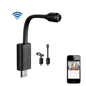 كاميرا مراقبة صغيرة بدقة 1080P مع رؤية ليلية واتصال Wi-Fi