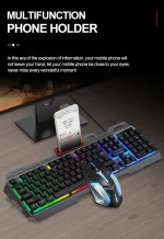 مجموعة كيبورد وماوس ألعاب RGB بإضاءة خلفية وتصميم سلكي للكمبيوتر