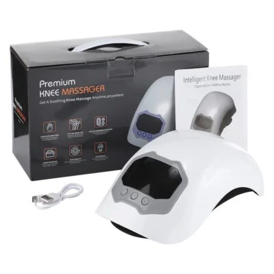modern-knee-massage-device جهاز مساج الركبة الحديث مزود بضغط هوائي وحرارة مهدئة وتقنية الأشعة تحت الحمراء