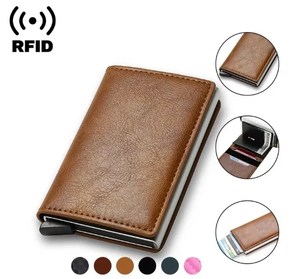 rfid-card-wallet محفظة بطاقات RFID صغيرة لتنظيم بطاقات الائتمان والبطاقات الشخصية