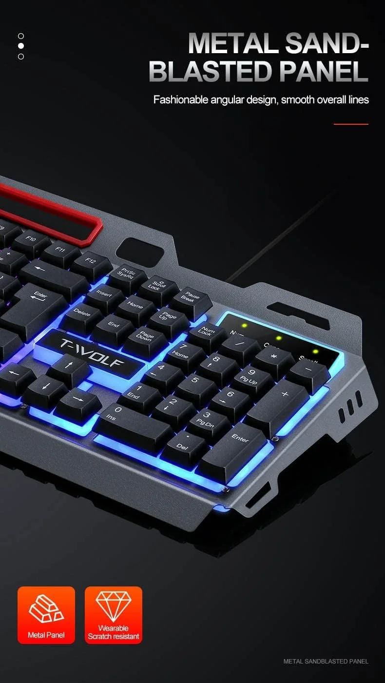 rgb-gaming-keyboard-mouse-combo مجموعة كيبورد وماوس ألعاب RGB بإضاءة خلفية وتصميم سلكي للكمبيوتر
