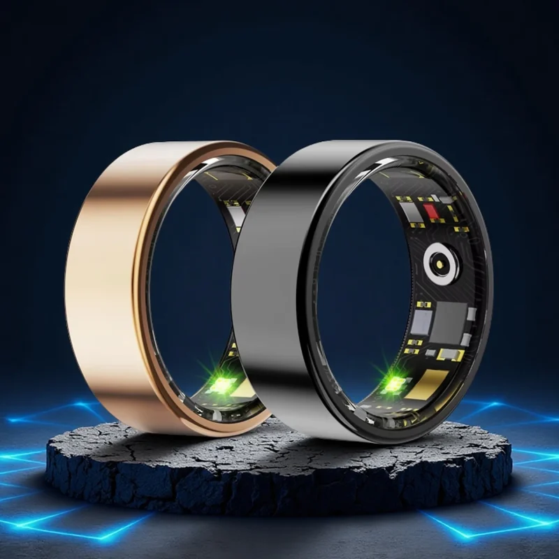 smart-health-monitor-ring خاتم ذكي معدني لمراقبة الصحة وتتبع النشاط الرياضي ومعدل نبض القلب