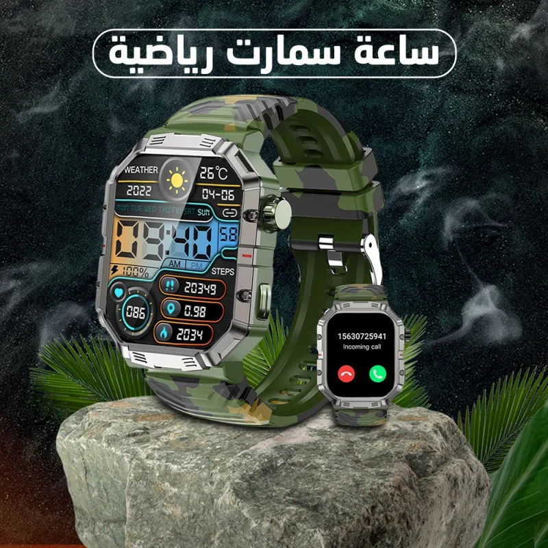 smart-sports-watch-wireless-charging ساعة سمارت رياضية بشاشة لمس 2.1 بوصة مع شحن لاسلكي