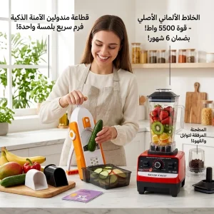 الخلاط الألماني الأصلي مع مطحنة وقطاعة مندولين الآمنة الذكية للمطبخ