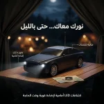 راديو على شكل سيارة بتقنية بلوتوث 5.3 وكشاف LED وشحن بالطاقة الشمسية