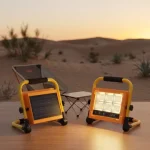 مصباح LED قابل لإعادة الشحن بالطاقة الشمسية مع 6 أوضاع ومنفذ USB