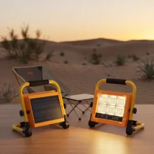 مصباح LED قابل لإعادة الشحن بالطاقة الشمسية مع 6 أوضاع ومنفذ USB